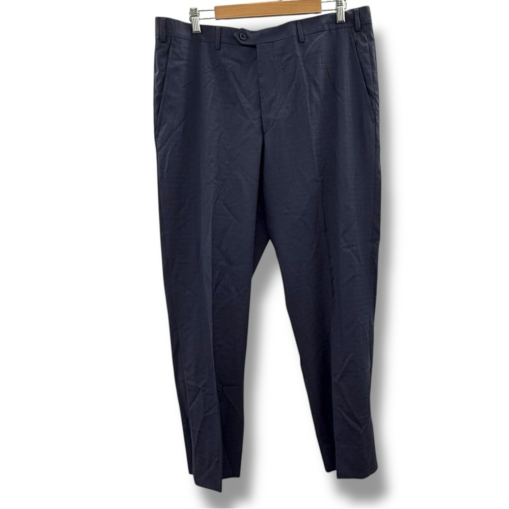Santorelli Romeo‎ Dress Pants Men’s Size 38 Navy Blue 100% Virgin Wool Italy